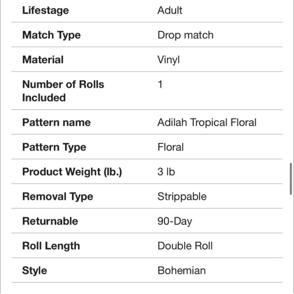 New! 1 Roll Adilah White Tropical Floral Wallpaper by Superfresco Easy, 56 sq ft - Picture 11 of 11